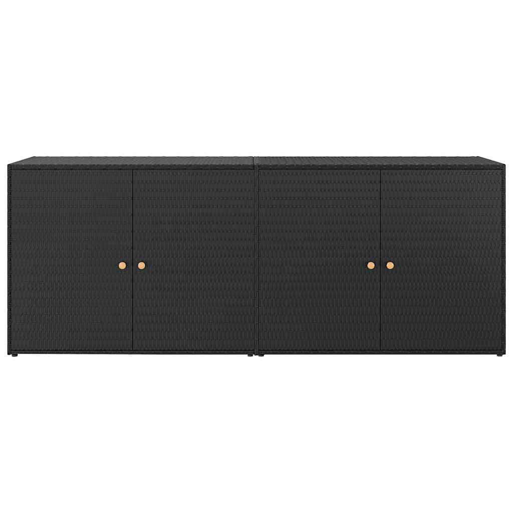 Mobile Portaoggetti da Giardino Nero 198x55,5x80 cm Polyrattan Ampio Spazio in Armadietti e credenze Esplodia - Napoli, commercioVirtuoso.it