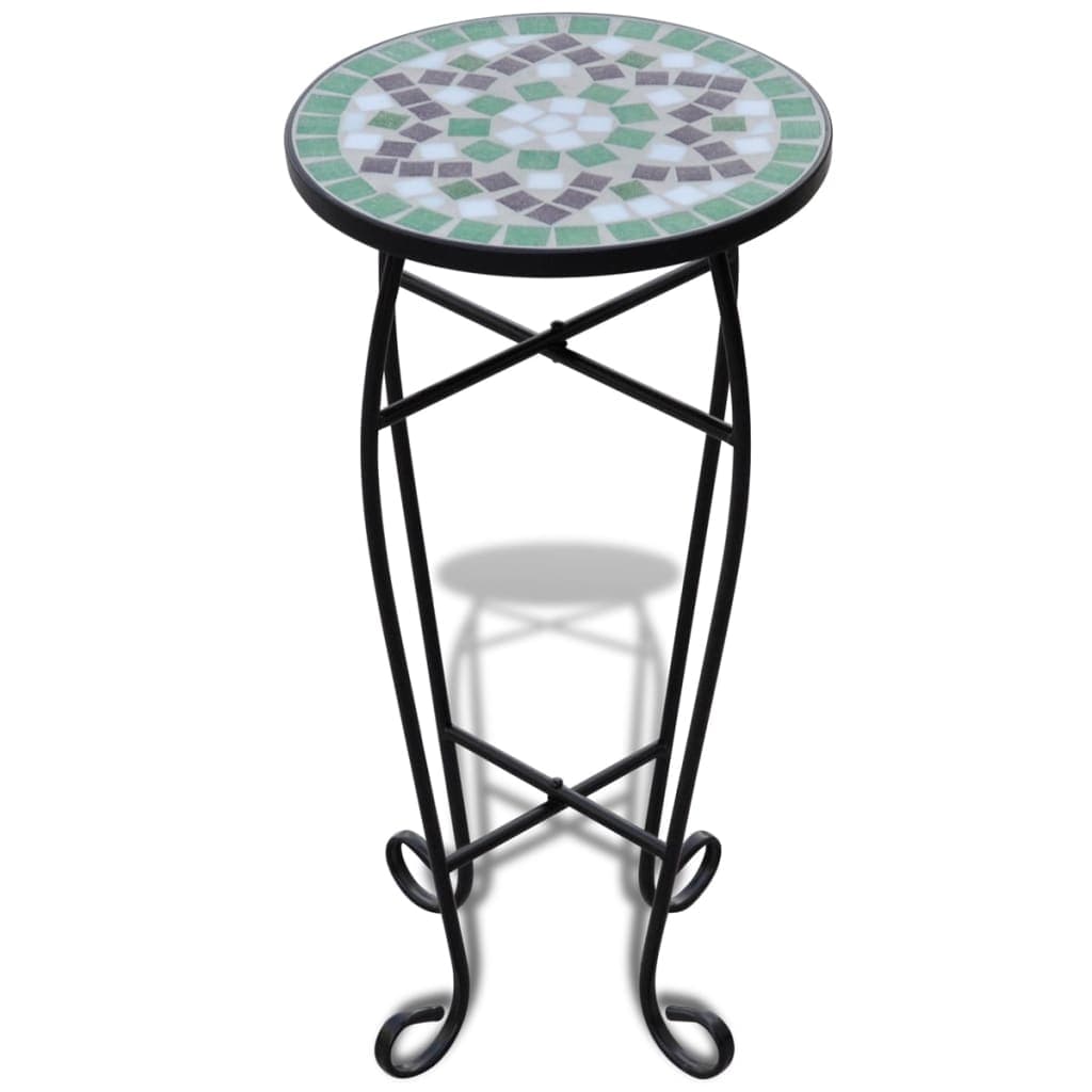 Tavolino per Piante in Ferro con Mosaico Verde e Bianco 60 cm in Tavolini da appoggio Esplodia - Napoli, commercioVirtuoso.it