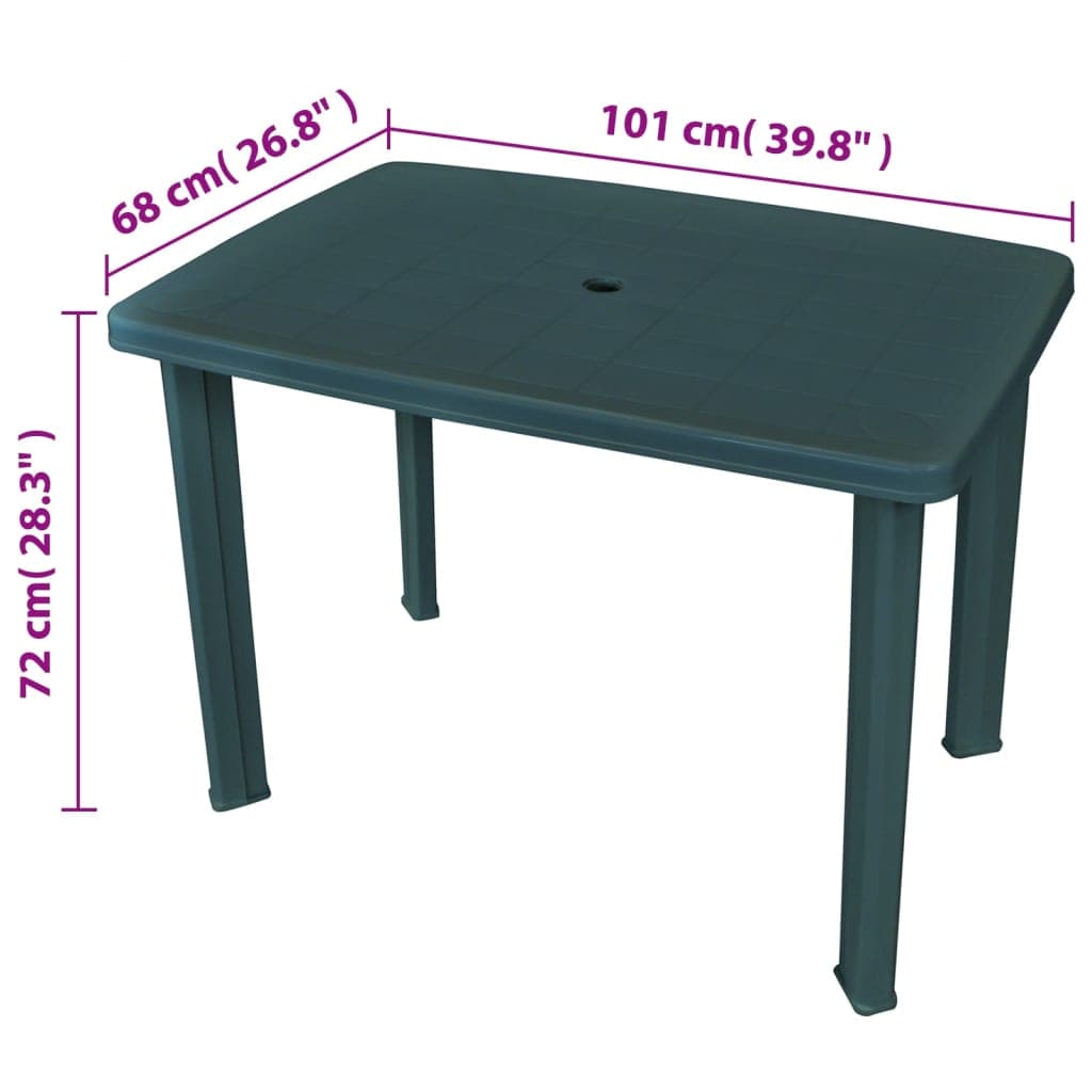 Tavolo da Giardino Verde 101x68x72 cm in Plastica in Tavoli standard Esplodia - Napoli, commercioVirtuoso.it