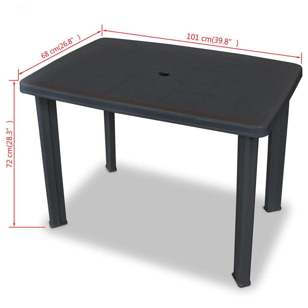 Tavolo da Giardino Antracite 101x68x72 cm in Plastica in Tavoli standard Esplodia - Napoli, commercioVirtuoso.it