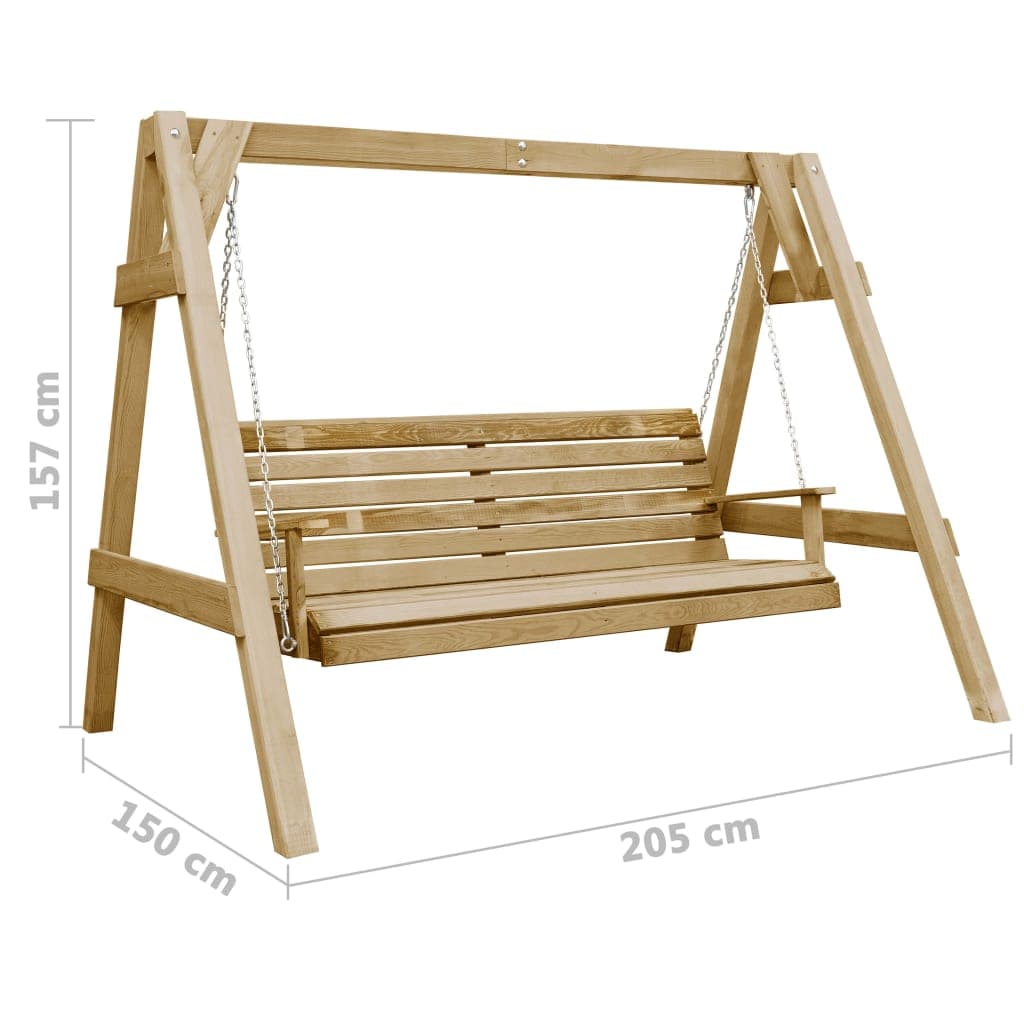 Panca a Dondolo da Giardino in Pino Impregnato 205x150x157 cm in Panche Esplodia - Napoli, commercioVirtuoso.it
