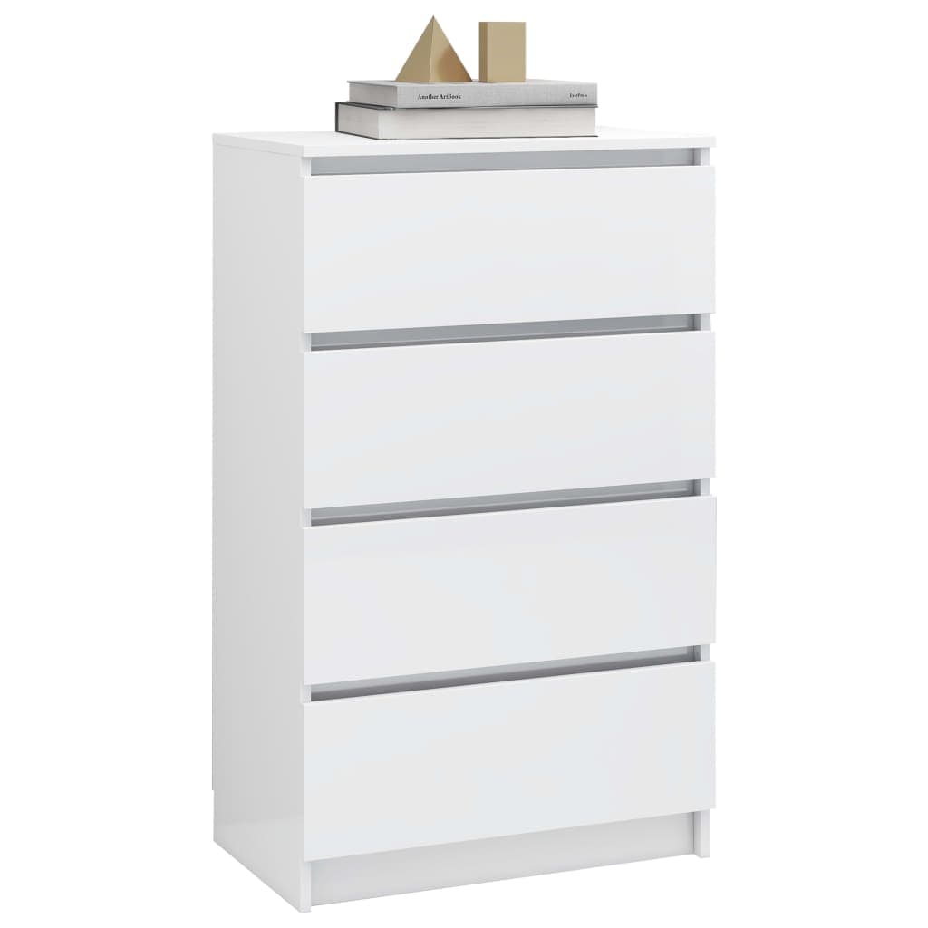 Credenza Bianco Lucido 60x35x98,5 cm in Legno Compensato in Credenze e buffet Esplodia - Napoli, commercioVirtuoso.it