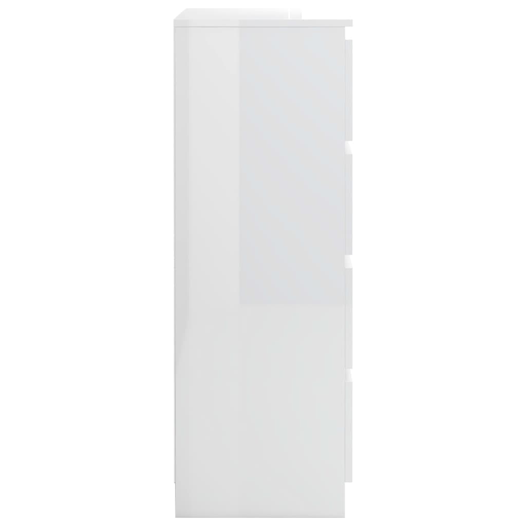 Credenza Bianco Lucido 60x35x98,5 cm in Legno Compensato in Credenze e buffet Esplodia - Napoli, commercioVirtuoso.it