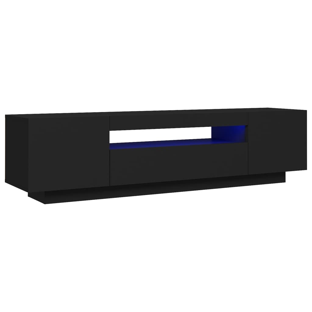 Mobile Porta TV con Luci LED Nero 160x35x40 cm Legno Multistrato in Mobili Esplodia - Napoli, commercioVirtuoso.it