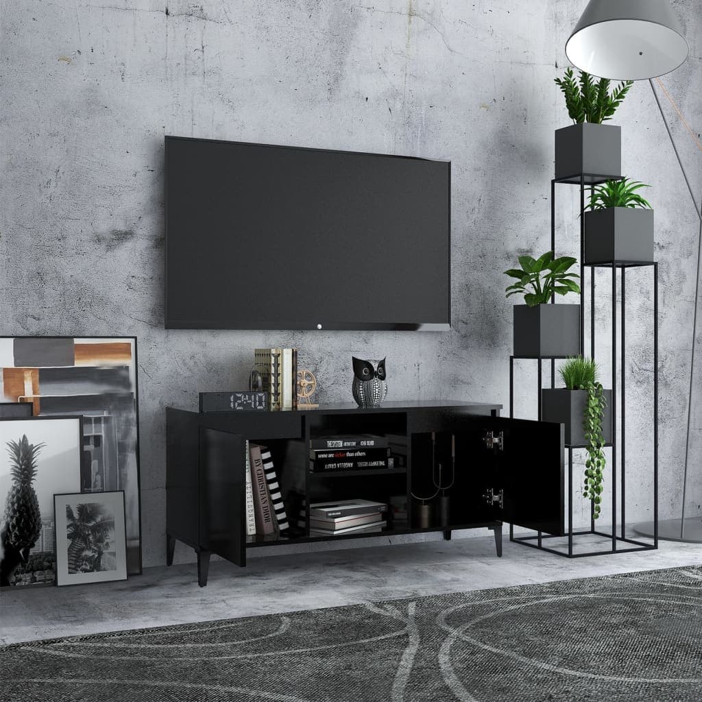 Mobile TV con Gambe in Metallo Nero 103,5x30x50 cm in Mobili Esplodia - Napoli, commercioVirtuoso.it