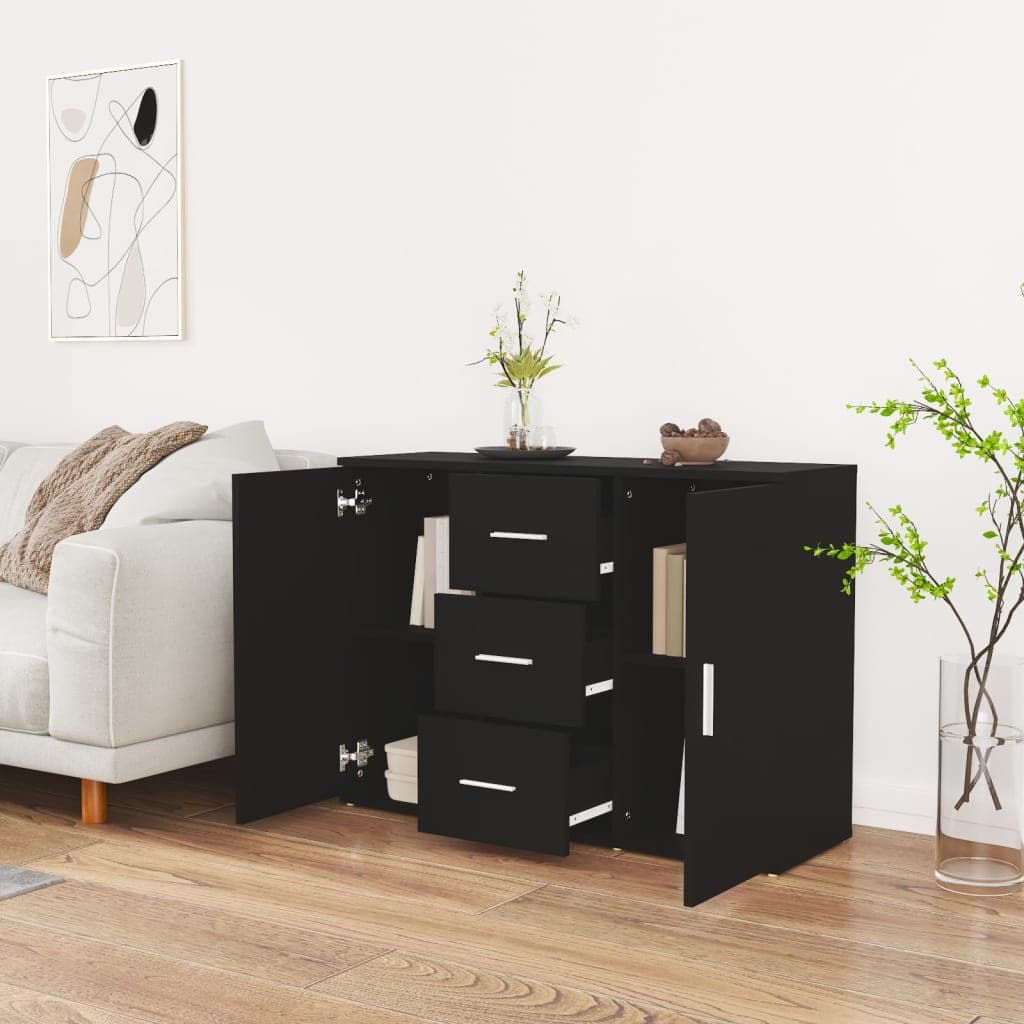 Credenza Nera 91x29,5x65 cm in Legno Multistrato in Credenze e buffet Esplodia - Napoli, commercioVirtuoso.it