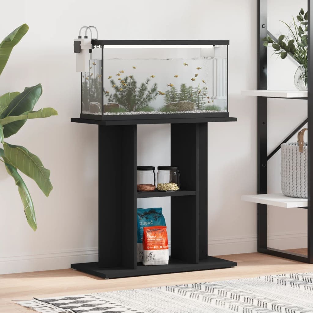 Supporto per Acquario 60x30x60 cm in Legno Multistrato Nero in Ginevra Esplodia - Napoli, commercioVirtuoso.it