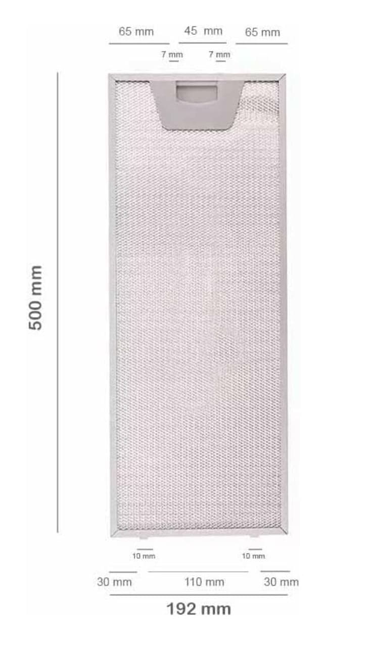 FILTRO ALLUMINIO PER CAPPA TEKA 61874021 - 500 X 192 mm in prodotto EuroStore07 - Alatri, commercioVirtuoso.it