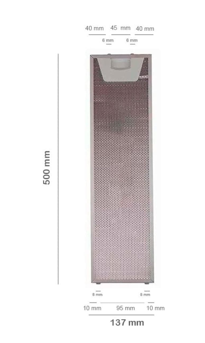 FILTRO ALLUMINIO PER CAPPA TEKA 61874022 - 500 X 137 mm in prodotto EuroStore07 - Alatri, commercioVirtuoso.it