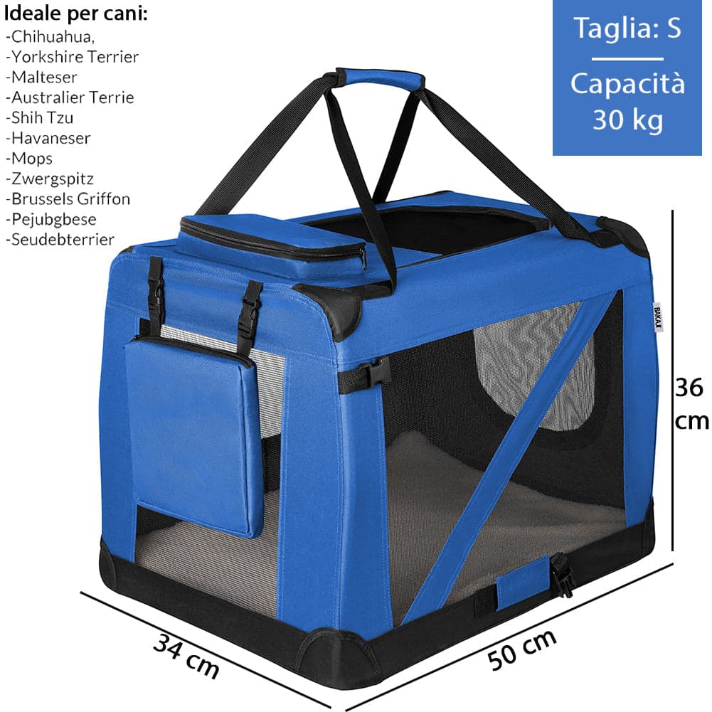 Borsa Trasportino Animali Domestici Pieghevole 50x34 H 36cm Cani e Gatti Blu in Borse Danyx - Casoria, commercioVirtuoso.it