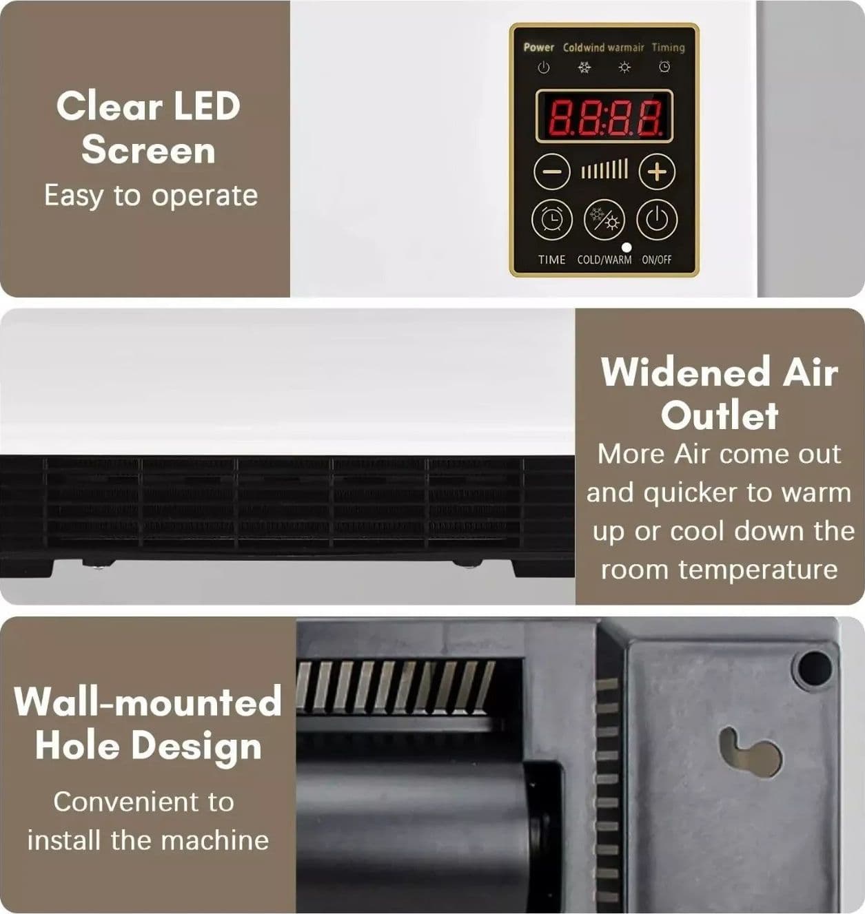 TERMOVENTILATORE RISCALDATORE CONDIZIONATORE PORTATILE DA PARETE VENTILATORE in Stufe elettriche Zencoccostore - Formia, commercioVirtuoso.it