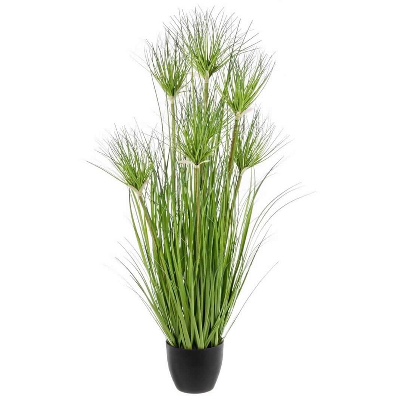 Pianta artificiale "Deserto" con vaso in plastica nero, modello paglia - 8