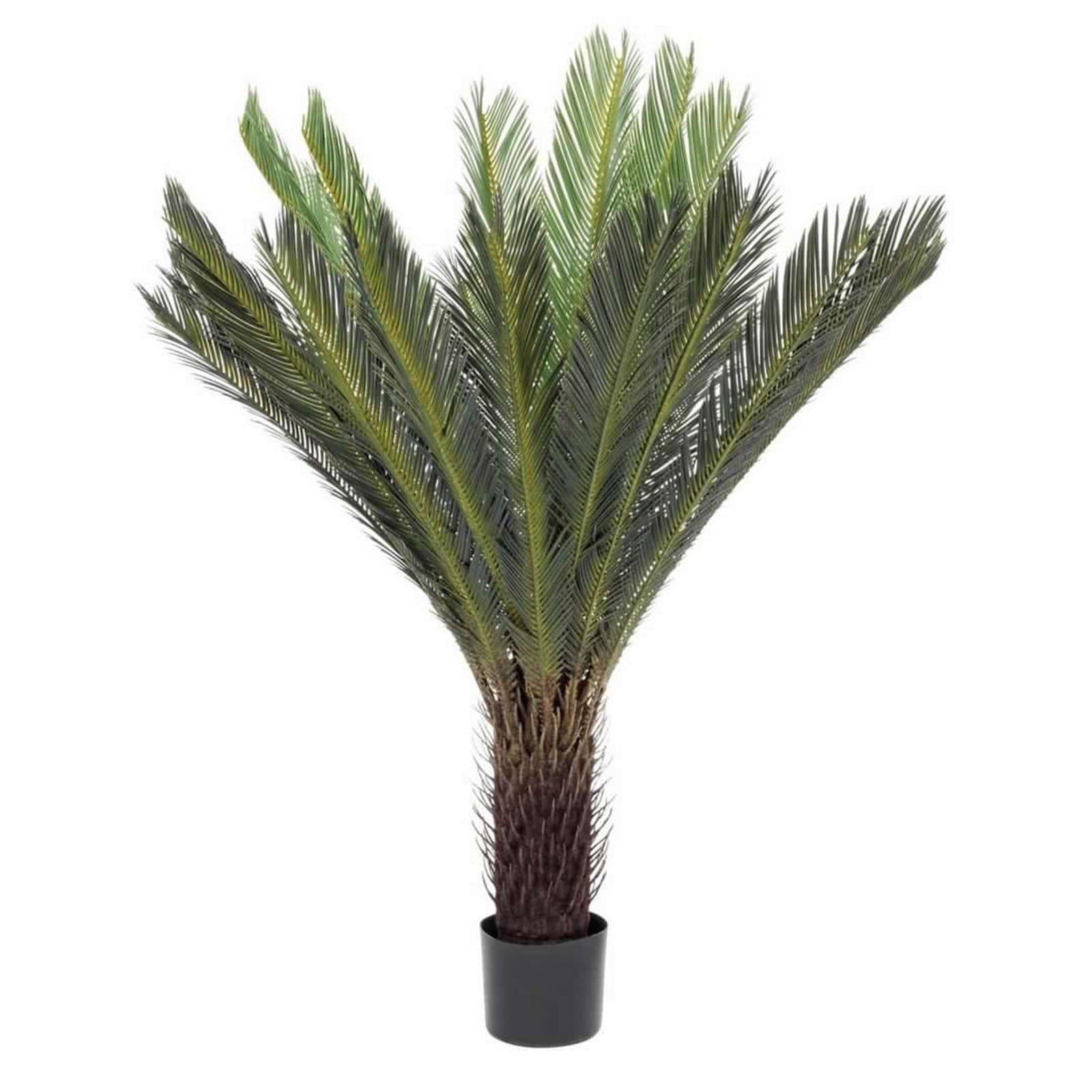 Pianta artificiale "Palma Cycas" con foglie e rami in PE, vaso in plastica - 4