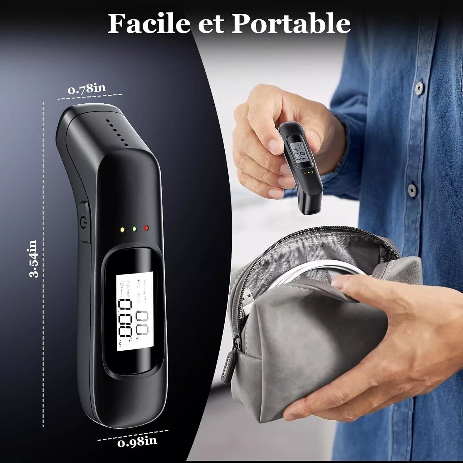 Etilometro Portatile Certificato ALCOL TEST Display Digitale ricaricabile C07 in Etilometri Zencoccostore - Formia, commercioVirtuoso.it