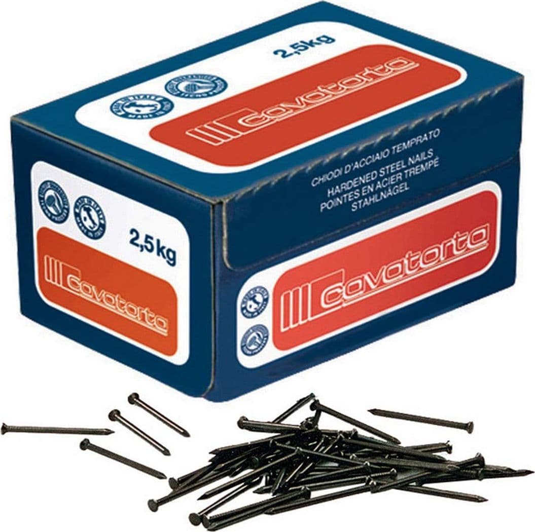 Cavatorta 1kg chiodi di acciaio temperato TB testa bombata per muro in Chiodi Aloiserw.com - Altomonte, commercioVirtuoso.it