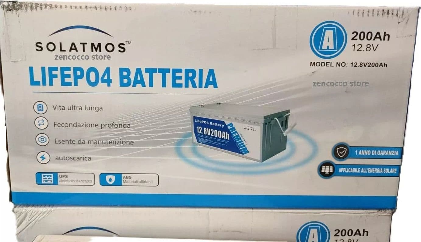 BATTERIA 200Ah 12.8V 2560wh AL LITIO FERRO FOSFATO LiFeP04 Fecondazione profonda in Batterie a ciclo profondo Zencoccostore - Formia, commercioVirtuoso.it