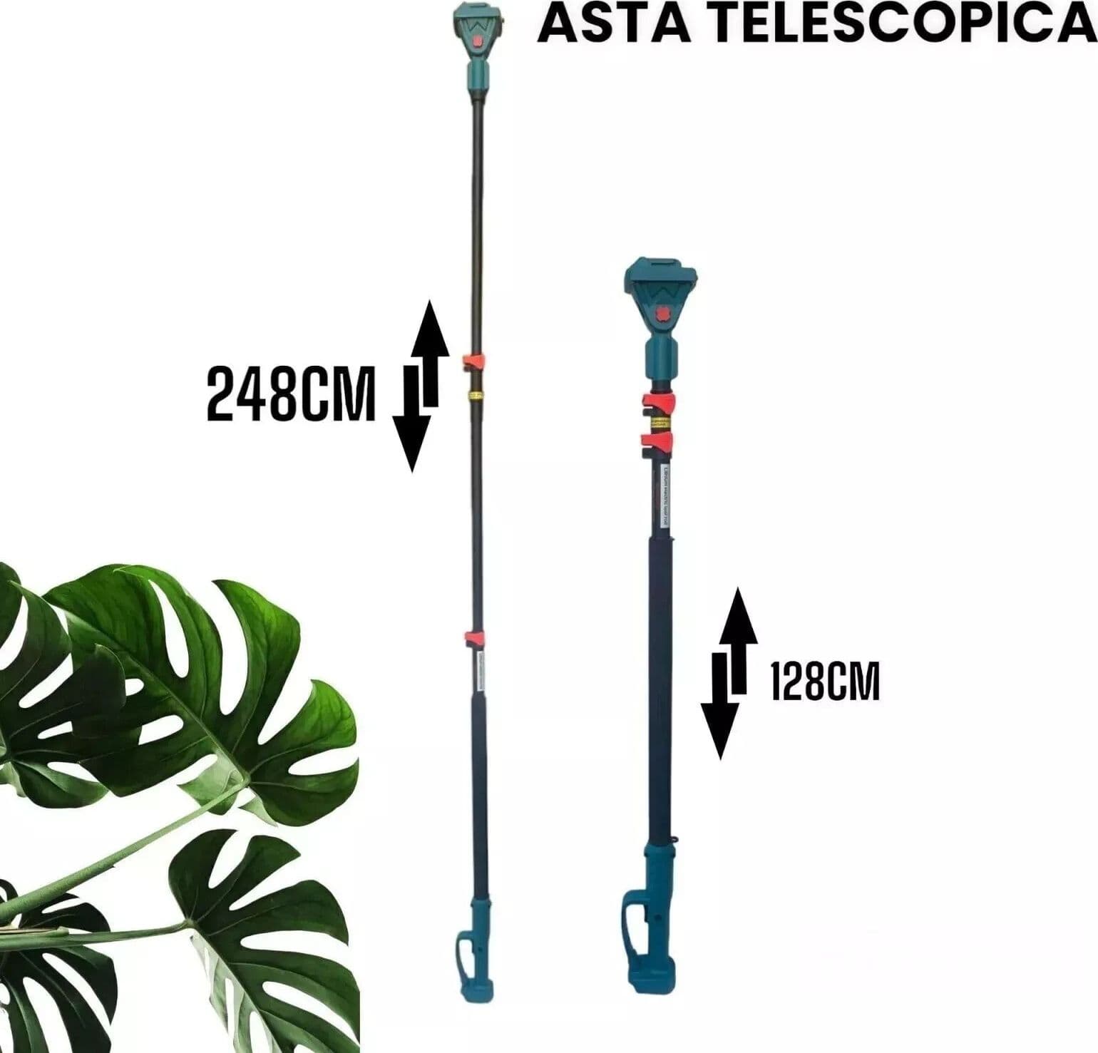 Kit potatura cesoia forbice + mini sega 6 pollici 2 batterie con asta telescopica snodo 175° in Forbici e cesoie per potatura Zencoccostore - Formia, commercioVirtuoso.it