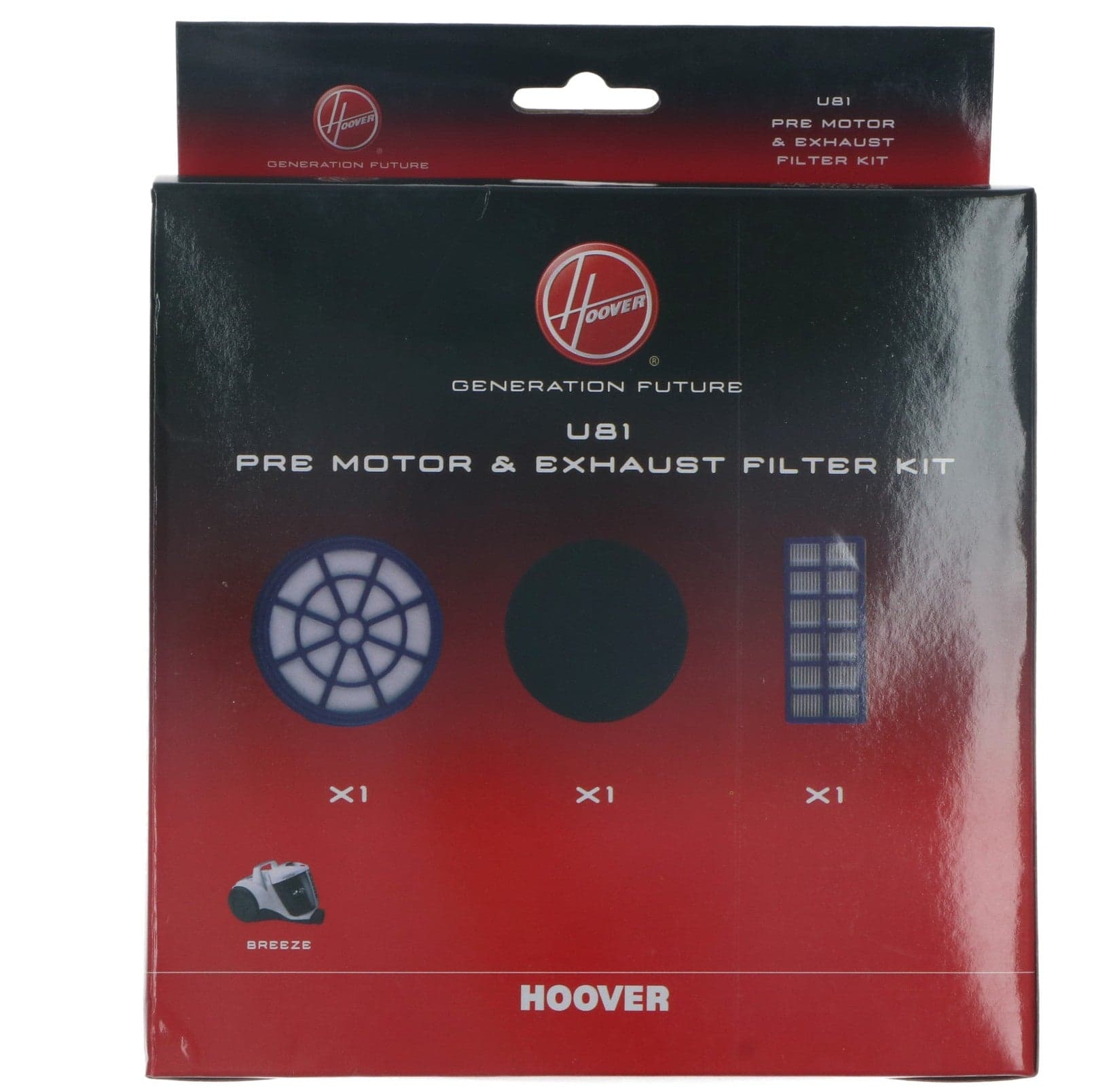 KIT FILTRI HOOVER ORGINALI ASPIRAPOLVERE BREEZE U81 CODICE 35601724 in prodotto EuroStore07 - Alatri, commercioVirtuoso.it
