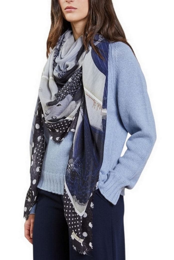 Faliero Sarti Sciarpe Blu da donna in Sciarpe Drestige - Casamassima, commercioVirtuoso.it