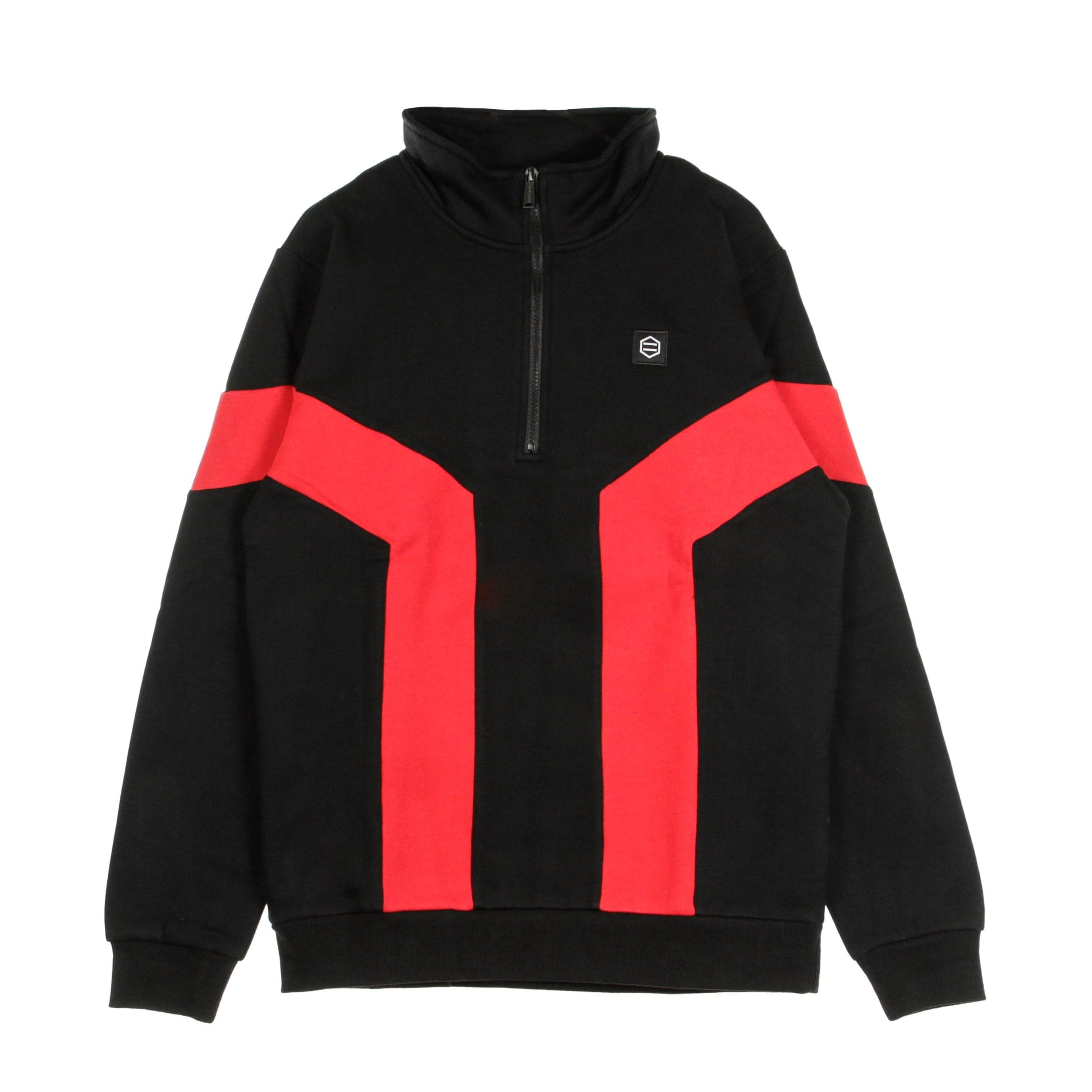 DOLLY NOIRE Felpa Collo Alto Uomo Gravity Half Zip Black/red