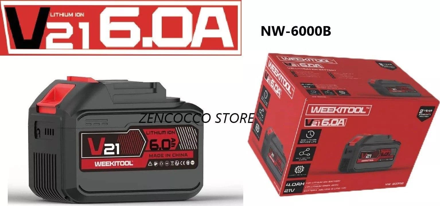 BATTERIA ricaricabile AGLI IONI DI LITIO 21V DA 2.0Ah 4.0Ah 6.0Ah x motosega forbici weekitool in Pacchi batterie Zencoccostore - Formia, commercioVirtuoso.it