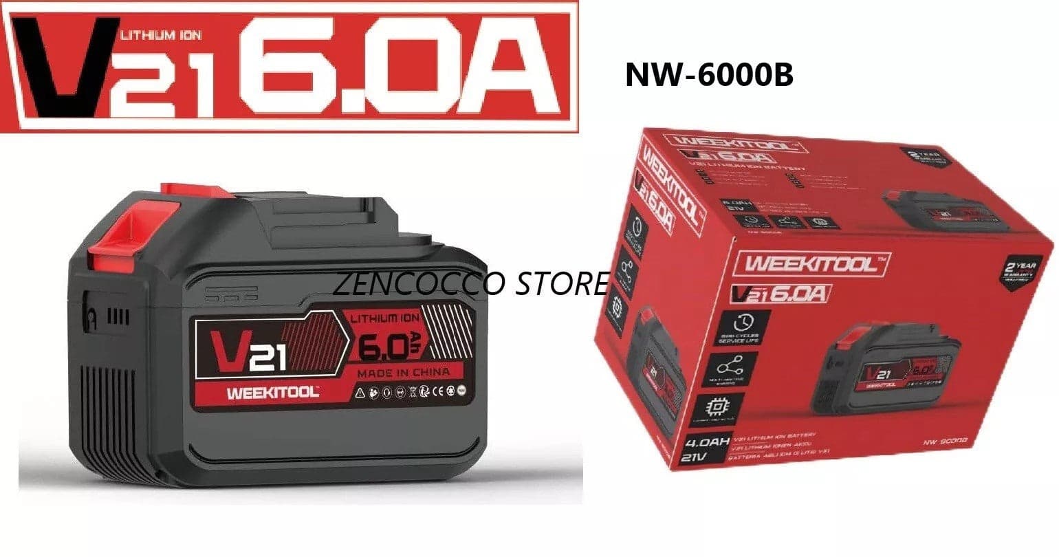 BATTERIA ricaricabile AGLI IONI DI LITIO 21V DA 2.0Ah 4.0Ah 6.0Ah x motosega forbici weekitool in Pacchi batterie Zencoccostore - Formia, commercioVirtuoso.it