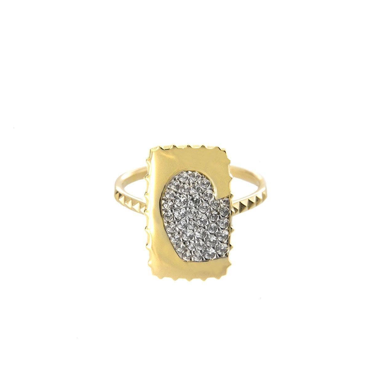 RUE DES MILLE - ANELLO MEDAGLIA CUORE ORO GIALLO