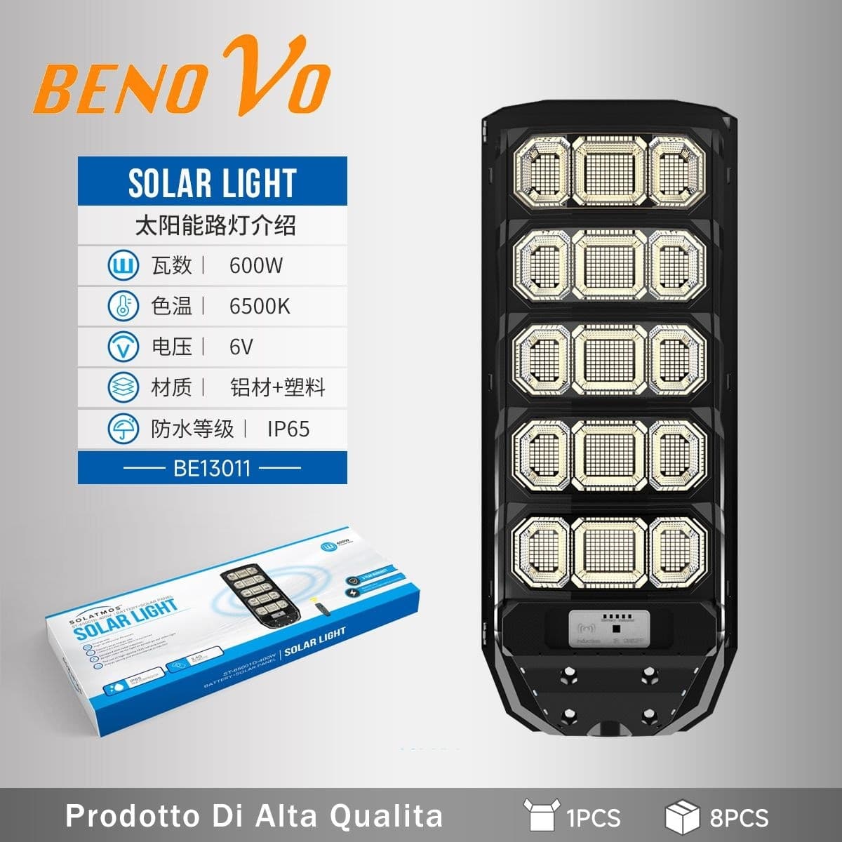 LAMPIONE SOLARE LED 400W 600W 800W 1200W SENSORE Movimento E Crepuscolare IP65 in Lampioni Zencoccostore - Formia, commercioVirtuoso.it
