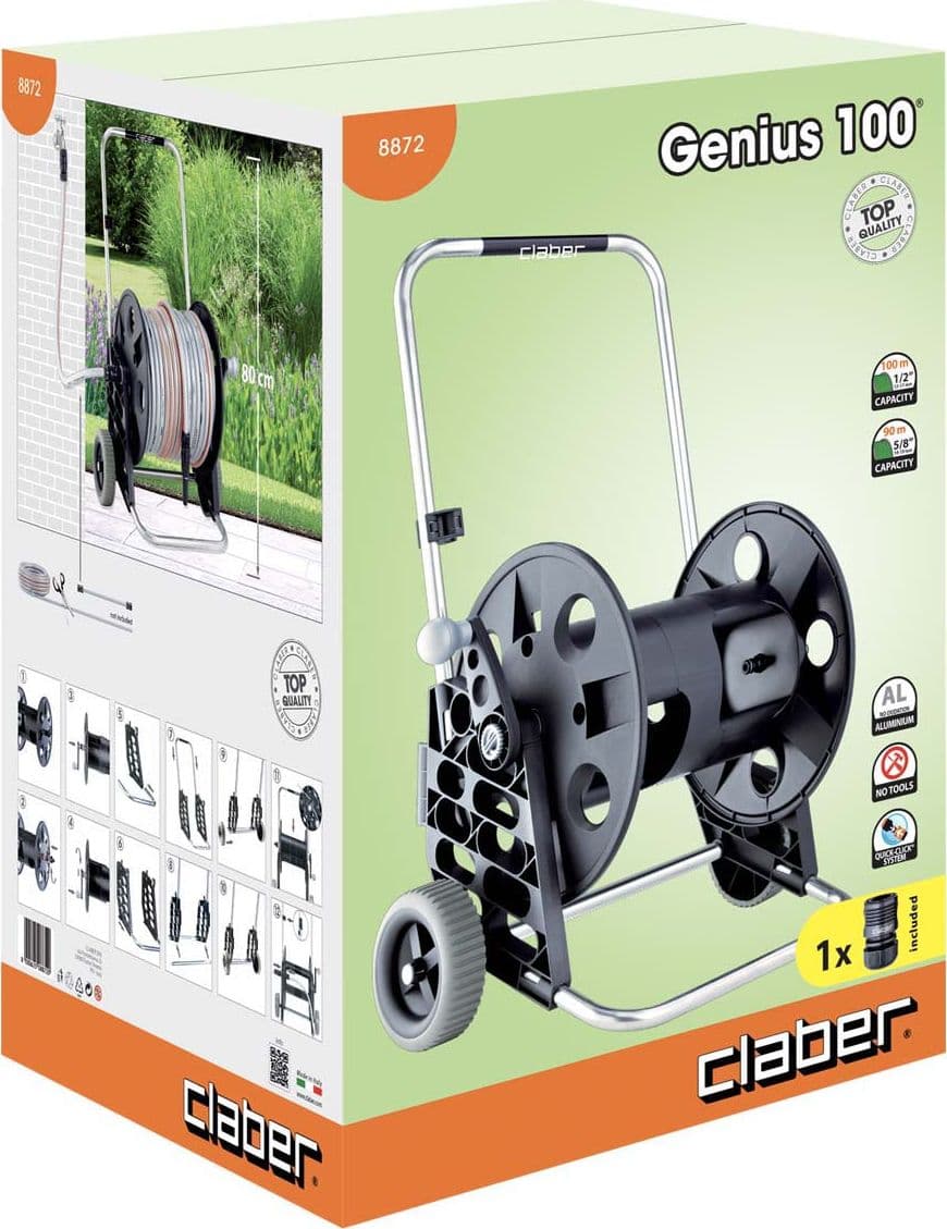 CLABER 8872 AVVOGITUBO CARRELLATO GENIUS 100 MT.100 in prodotto EuroStore07 - Alatri, commercioVirtuoso.it