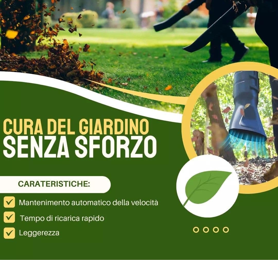 SOFFIATORE Foglie per Giardino 2 BATTERIE 6 VELOCITA Fino a 21000 Giri/Min 580W in Aspirafoglie Zencoccostore - Formia, commercioVirtuoso.it