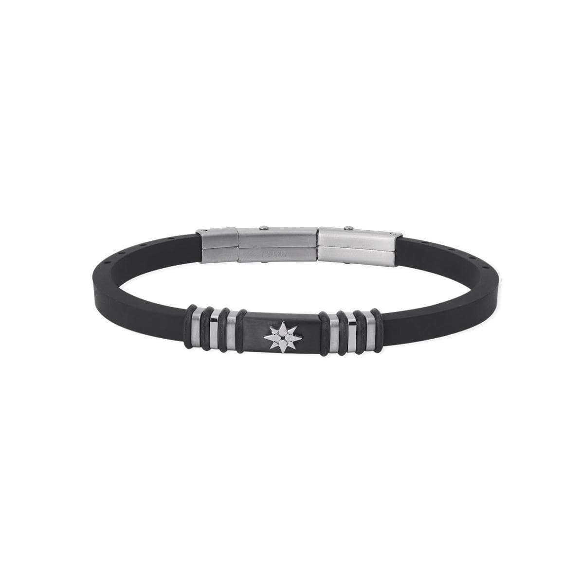2JEWELS - Bracciale in acciaio 316L con silicone nero in Bracciali Alba Gioielli - Casoria, commercioVirtuoso.it