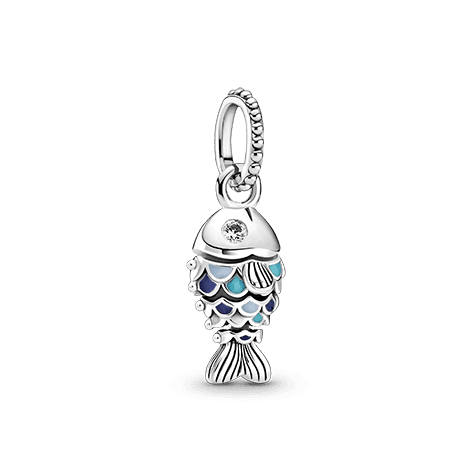 PANDORA Charm pendente Pesce con squame blu