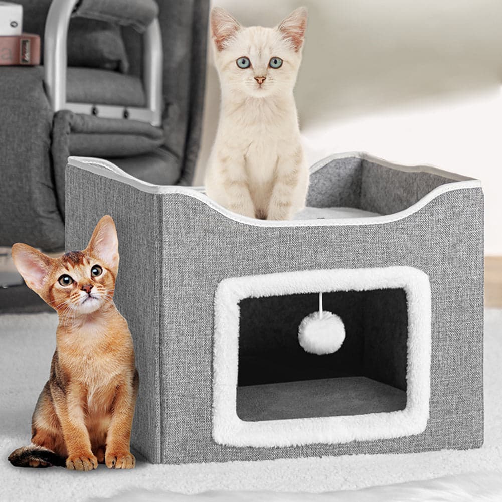 Cuccia per Gatti con Ingresso Tiragraffi, Casetta per Animali, Comoda e Resistente in Arredi per habitat Danyx - Casoria, commercioVirtuoso.it