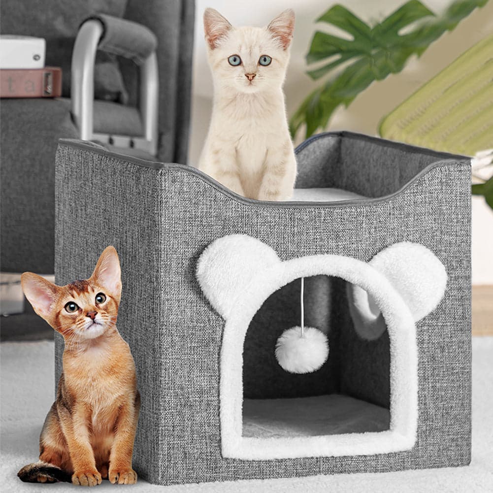 Cuccia per Gatti con Ingresso Tiragraffi, Casetta per Animali, Comoda e Resistente in Alberi tiragraffi Danyx - Casoria, commercioVirtuoso.it