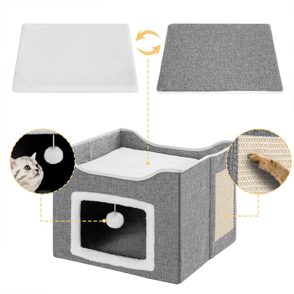 Cuccia per Gatti con Ingresso Tiragraffi, Casetta per Animali, Comoda e Resistente in Arredi per habitat Danyx - Casoria, commercioVirtuoso.it