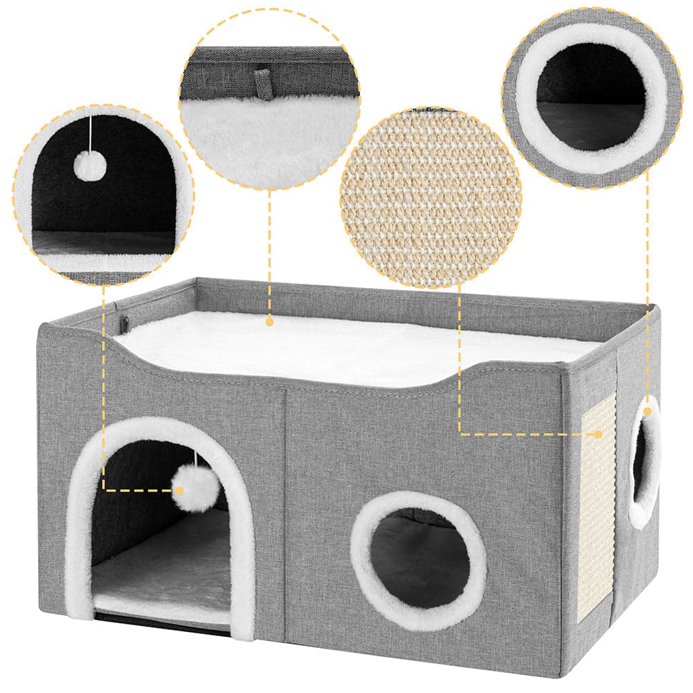 Cuccia per Gatti con Doppio Ingresso Tiragraffi Casetta Animale Domestico 61cm in Arredi per habitat Danyx - Casoria, commercioVirtuoso.it