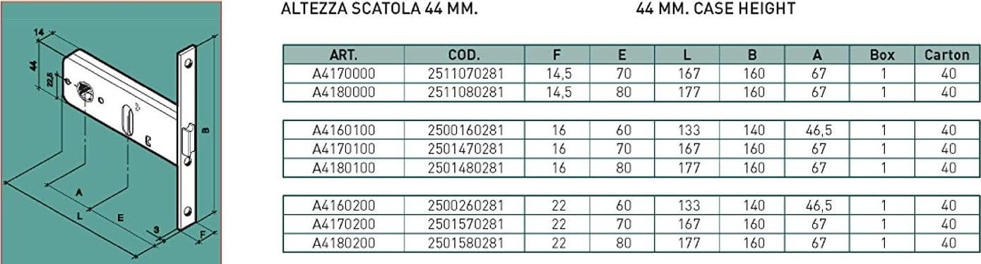 Facchinetti serratura zincata da infilare per porta metallica in Serrature a incastro Aloiserw.com - Altomonte, commercioVirtuoso.it
