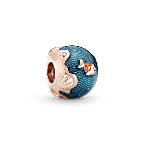 PANDORA Charm Pesce e onde dell’oceano sfavillante