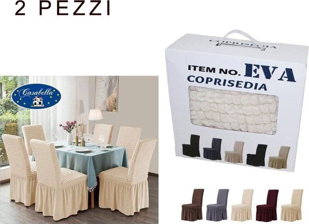 SET 2 PEZZI COPRISEDIA VOLANT SPALLIERA ELASTICIZZATI EVA VARI COLORI COPERTURA in Fodere coprisedia per sala da pranzo Trade Shop italia - Napoli, commercioVirtuoso.it
