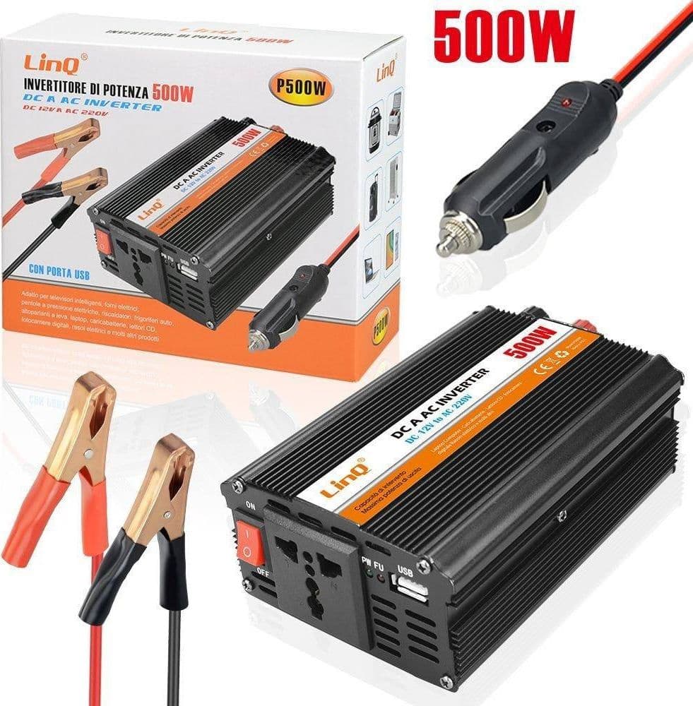 INVERTER DI POTENZA MULTIFUNZIONE 500 W 12V 220V CONVERTITORE TASTO ON OFF P500W in Inverter di potenza Trade Shop italia - Napoli, commercioVirtuoso.it