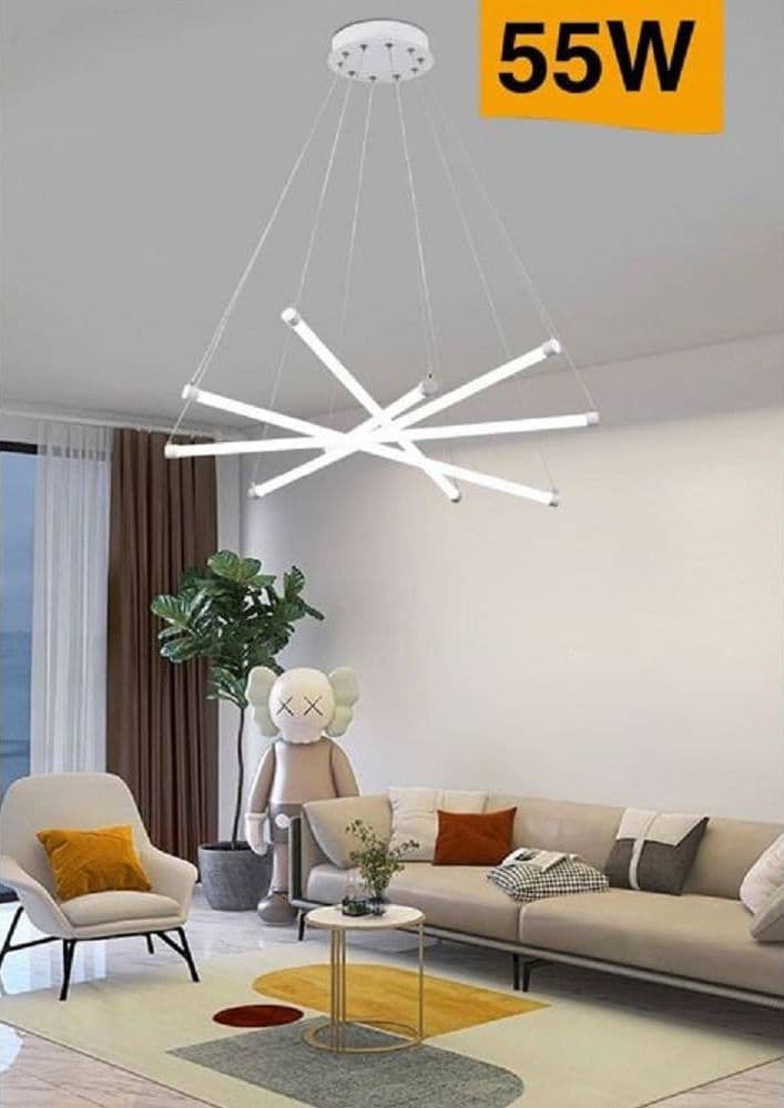 LAMPADARIO LED MODERNO 55W A SOSPENSIONE A RAGGI LUCE FREDDA CALDA NATURALE A05-O in Lampade a sospensione Trade Shop italia - Napoli, commercioVirtuoso.it