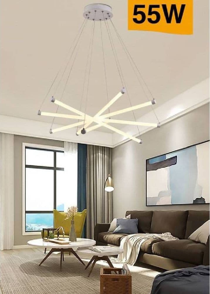 LAMPADARIO LED MODERNO 55W A SOSPENSIONE A RAGGI LUCE FREDDA CALDA NATURALE A05-O in Lampade a sospensione Trade Shop italia - Napoli, commercioVirtuoso.it