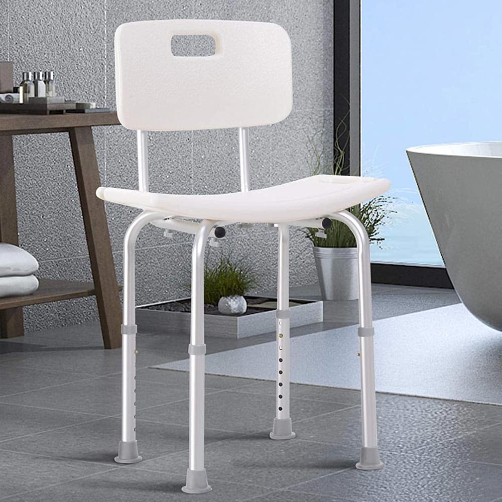 Sedile da Doccia con Schienale in Alluminio Antiruggine e Altezza Regolabile in Sgabelli per doccia e bagno Danyx - Casoria, commercioVirtuoso.it