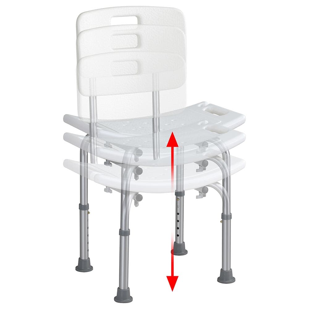 Sedile da Doccia con Schienale in Alluminio Antiruggine e Altezza Regolabile in Sgabelli per doccia e bagno Danyx - Casoria, commercioVirtuoso.it