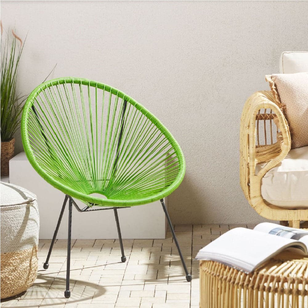 2 x Sedia Poltrona in Polyrattan per Giardino Terrazzo Interno Esterno Moderna Verde in Sedie per tavolo da giardino Danyx - Casoria, commercioVirtuoso.it