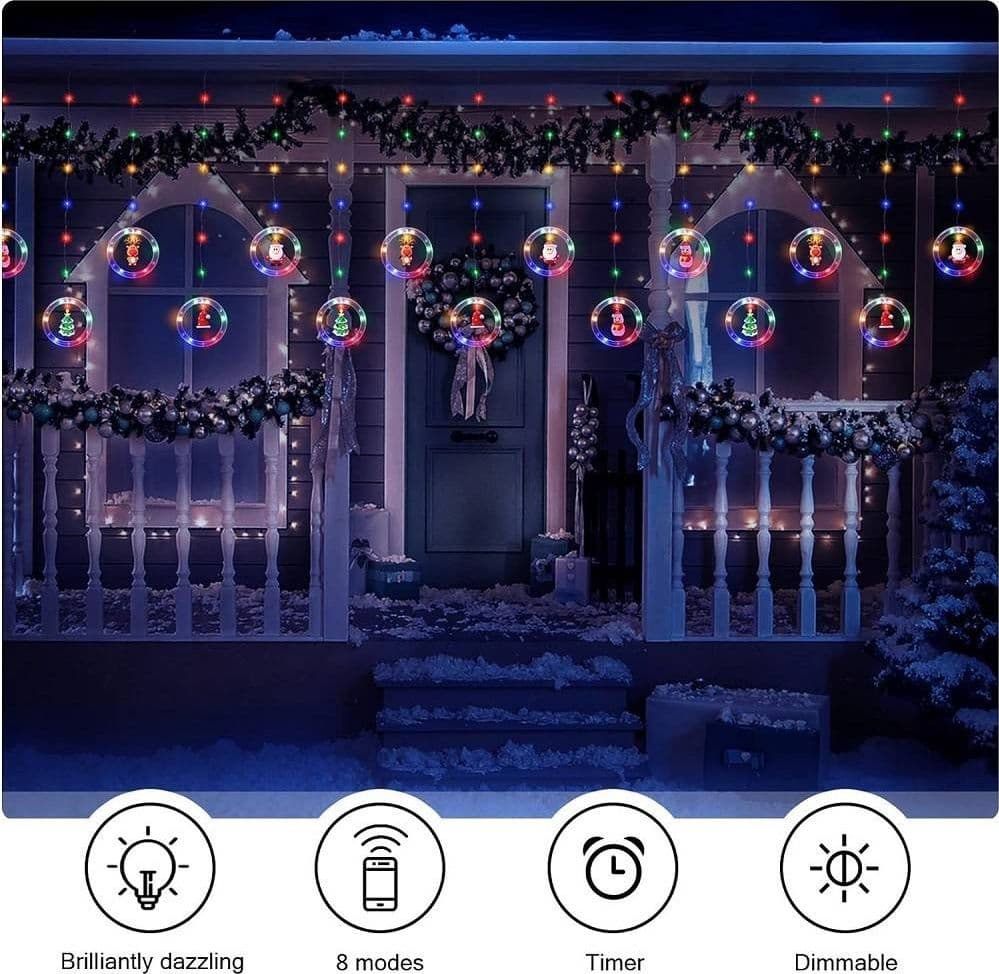 TENDA CATENA LUMINOSA 3MT USB LUCI NATALE TELECOMANDO 10 ADDOBBI NATALIZI FINESTRA in Catene luminose Trade Shop italia - Napoli, commercioVirtuoso.it