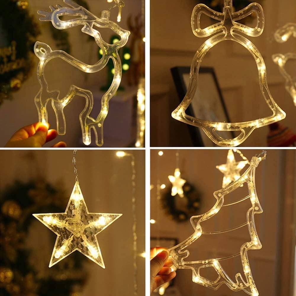 LUCI TENDE LED 12 LAMPADE CAMPANE ALBERI NATALE DECORAZIONI A CORRENTE BIANCO CALDO in Catene luminose Trade Shop italia - Napoli, commercioVirtuoso.it
