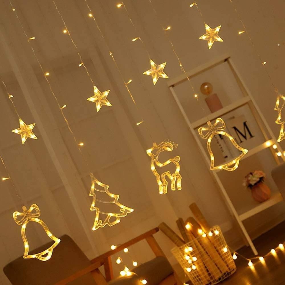 LUCI TENDE LED 12 LAMPADE CAMPANE ALBERI NATALE DECORAZIONI A CORRENTE BIANCO CALDO in Catene luminose Trade Shop italia - Napoli, commercioVirtuoso.it