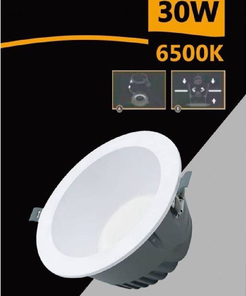 FARETTO SMD LED DA INCASSO ROTONDO 30W 3000LUMEN LUCE BIANCA 6500K 4000K GL-AG30 in Faretti da soffitto Trade Shop italia - Napoli, commercioVirtuoso.it