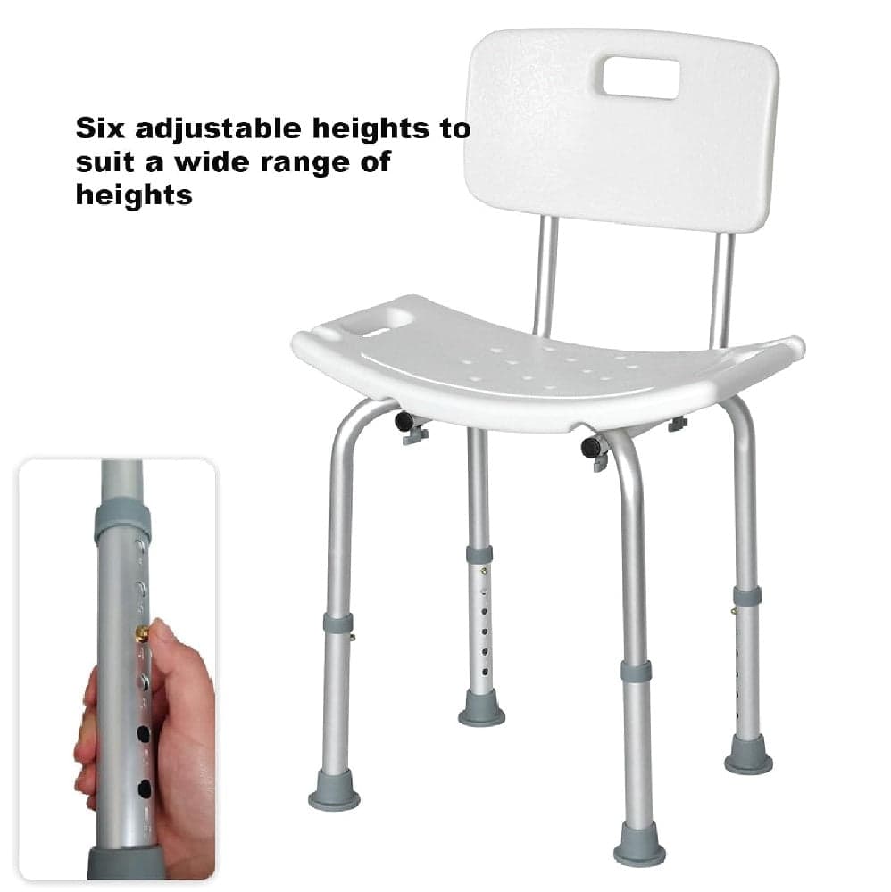 Sedile da Doccia con Schienale in Alluminio Antiruggine e Altezza Regolabile in Sgabelli per doccia e bagno Danyx - Casoria, commercioVirtuoso.it
